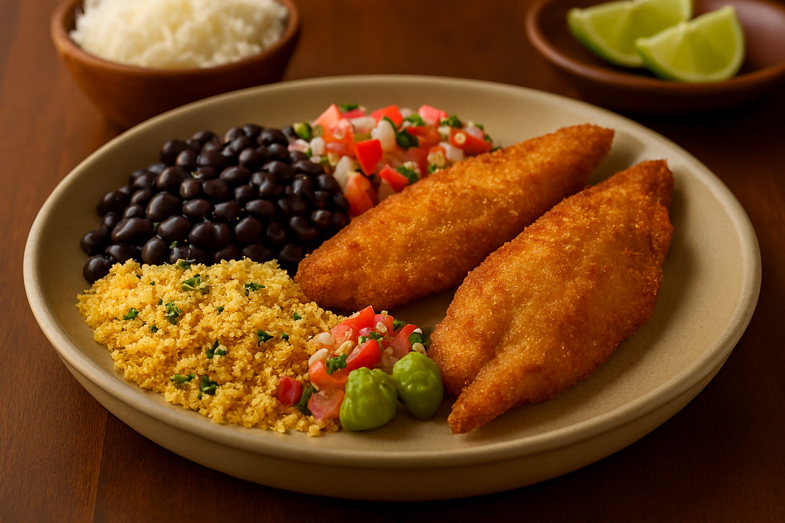 🐟 Pescadas Fritas Crujientes con Farofa de Harina Puba: Sabor y Textura en Armonía